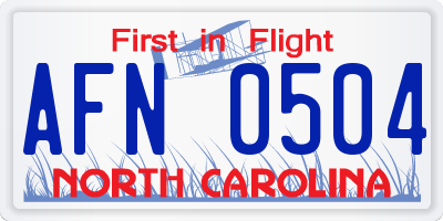 NC license plate AFN0504