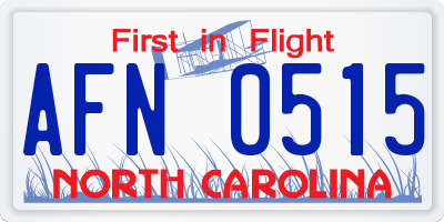 NC license plate AFN0515