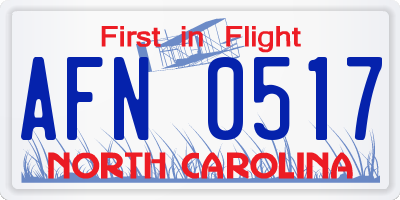 NC license plate AFN0517
