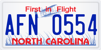 NC license plate AFN0554