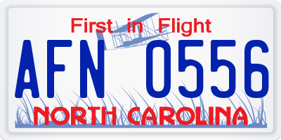 NC license plate AFN0556