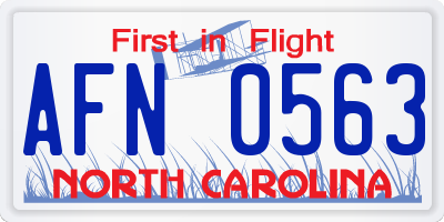 NC license plate AFN0563