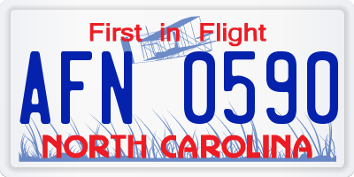 NC license plate AFN0590