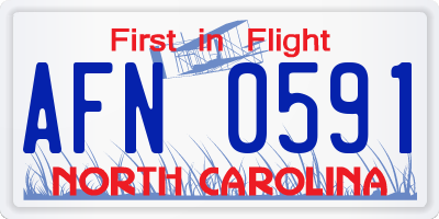 NC license plate AFN0591