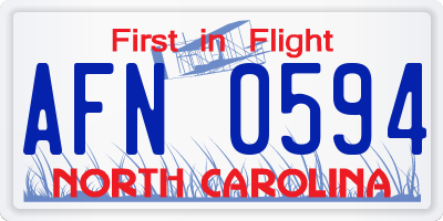 NC license plate AFN0594