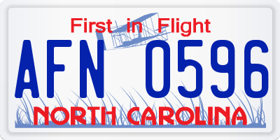NC license plate AFN0596