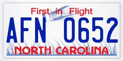NC license plate AFN0652