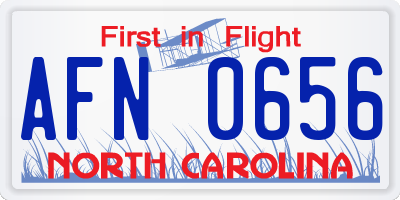 NC license plate AFN0656