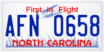 NC license plate AFN0658