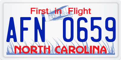 NC license plate AFN0659