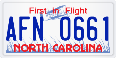NC license plate AFN0661