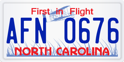 NC license plate AFN0676