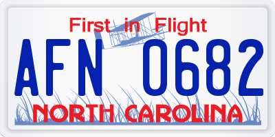 NC license plate AFN0682