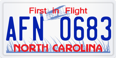 NC license plate AFN0683