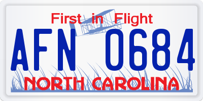 NC license plate AFN0684