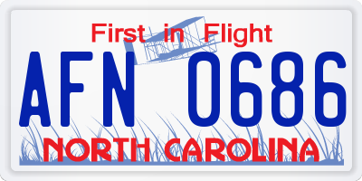 NC license plate AFN0686