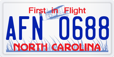 NC license plate AFN0688