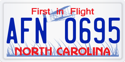 NC license plate AFN0695