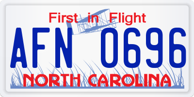 NC license plate AFN0696