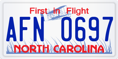 NC license plate AFN0697