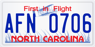 NC license plate AFN0706