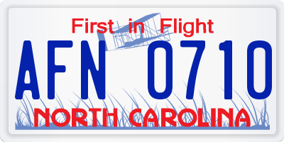 NC license plate AFN0710