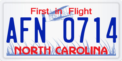 NC license plate AFN0714