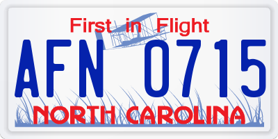 NC license plate AFN0715