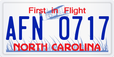 NC license plate AFN0717