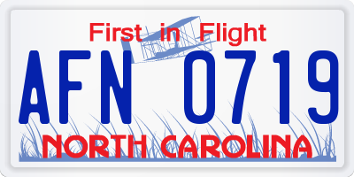 NC license plate AFN0719