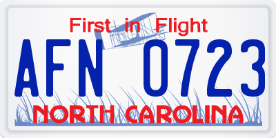NC license plate AFN0723