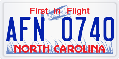 NC license plate AFN0740