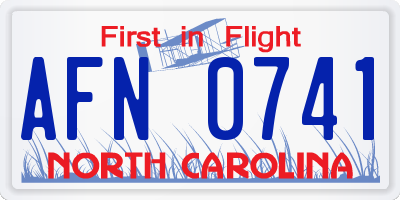 NC license plate AFN0741