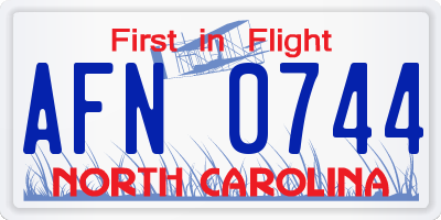 NC license plate AFN0744