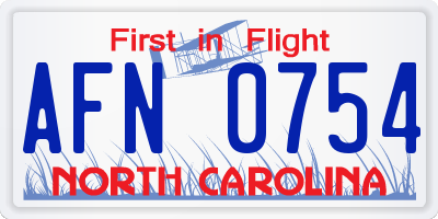 NC license plate AFN0754