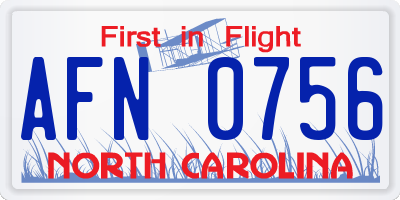 NC license plate AFN0756