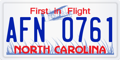 NC license plate AFN0761