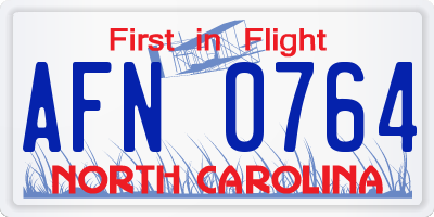 NC license plate AFN0764