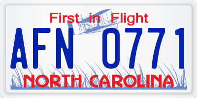 NC license plate AFN0771