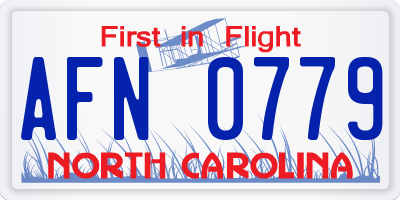 NC license plate AFN0779