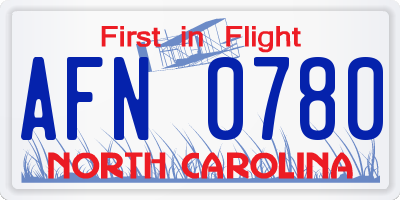 NC license plate AFN0780