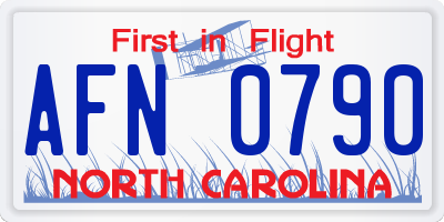 NC license plate AFN0790