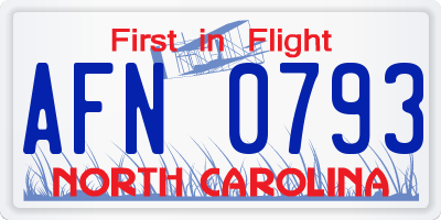NC license plate AFN0793