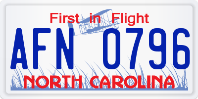 NC license plate AFN0796