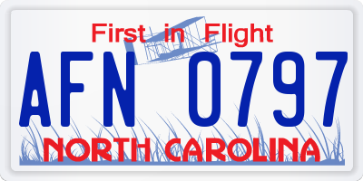 NC license plate AFN0797