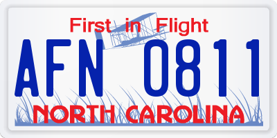 NC license plate AFN0811