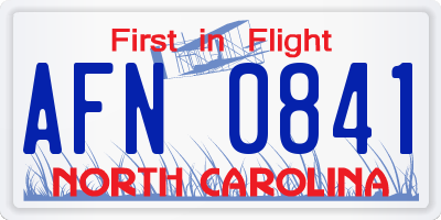 NC license plate AFN0841
