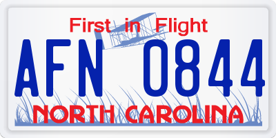 NC license plate AFN0844