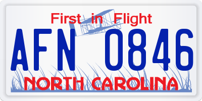 NC license plate AFN0846
