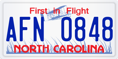 NC license plate AFN0848